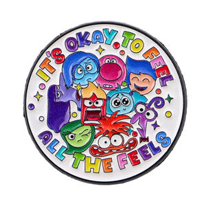 “It’s Okay to Feel All the Feels” Enamel Pin – Pixar Inspired Inside Out Emotion